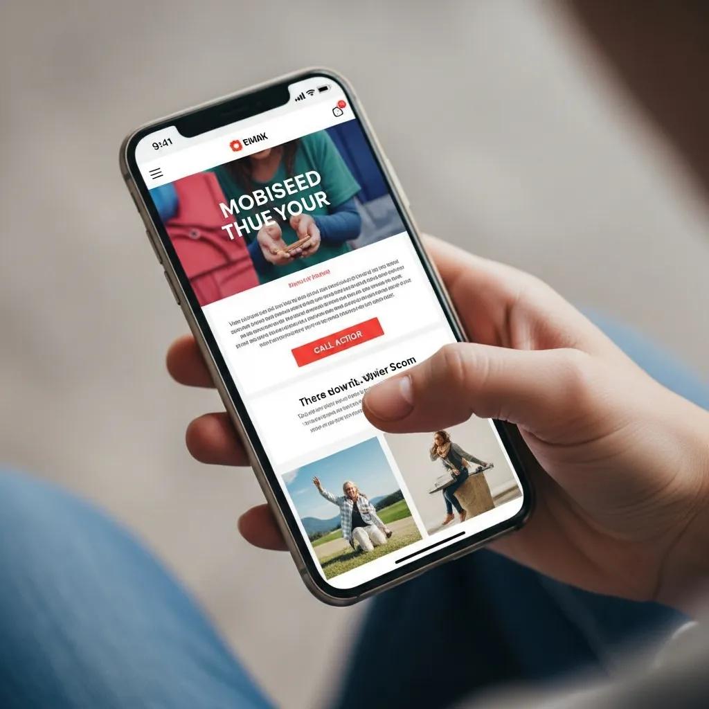 Person reading a mobile-optimized email on a smartphone, showing easy interaction and higher engagement