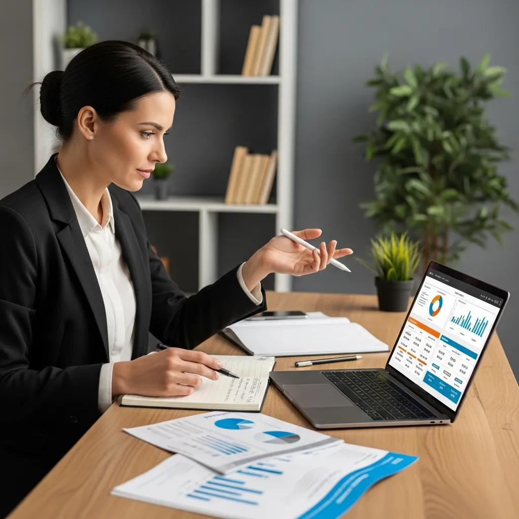 Small business owner evaluating CRM software options for marketing automation