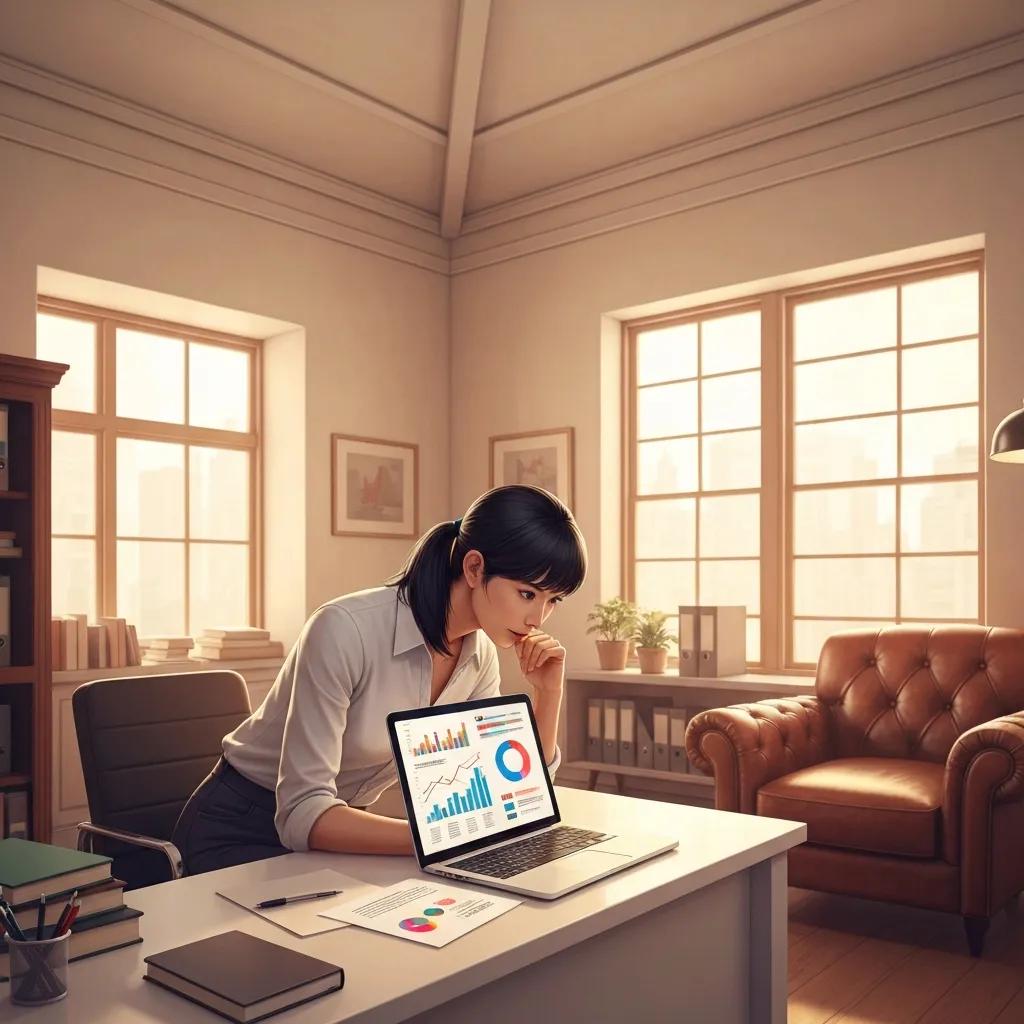 Local business owner reviewing marketing data to improve ROI and growth