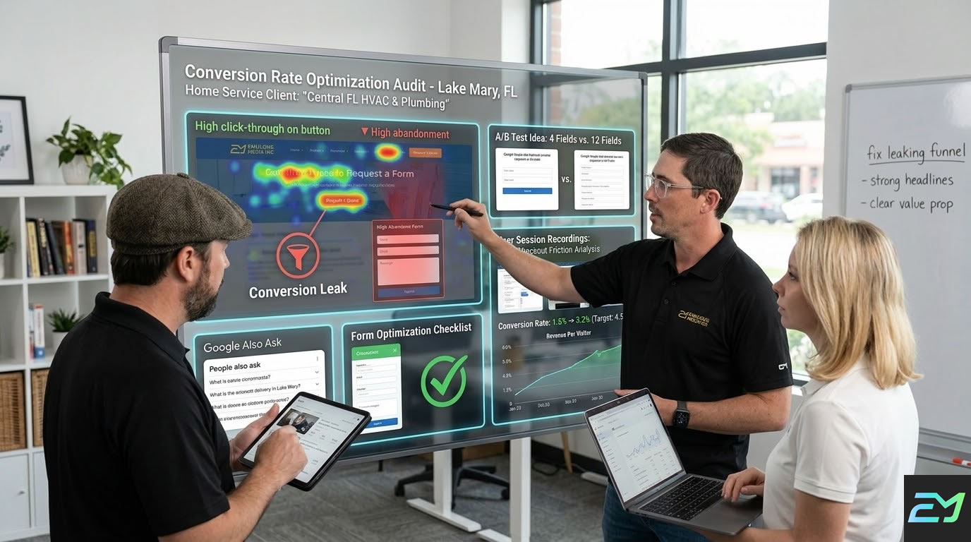 Conversion Rate Optimization CRO Services in Lake Mary Florida by Emulous Media Inc