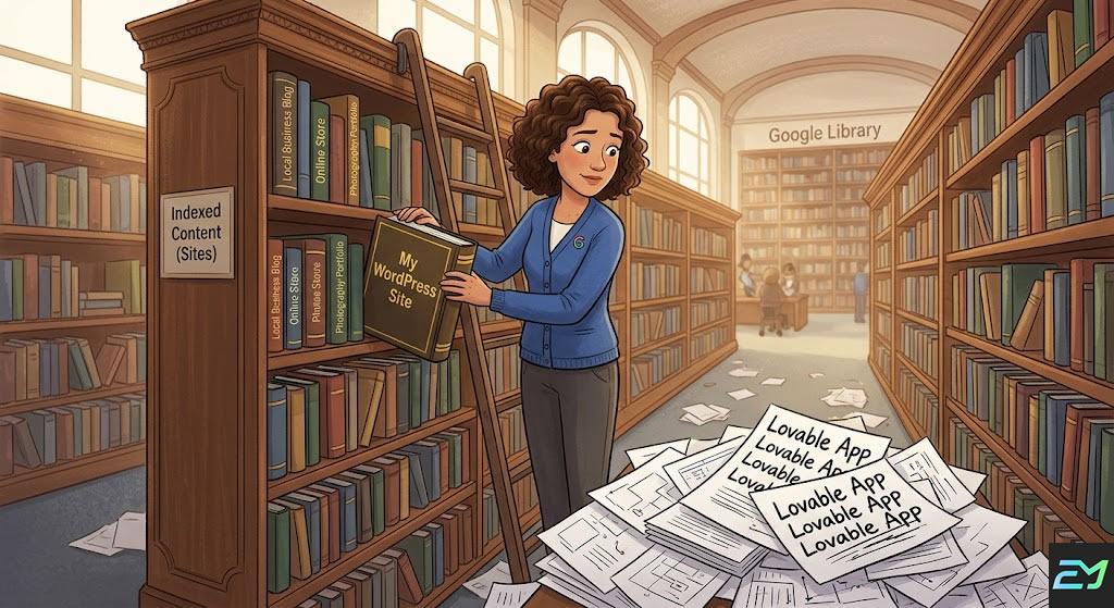 Google doesn't know where lovable website belong in the index